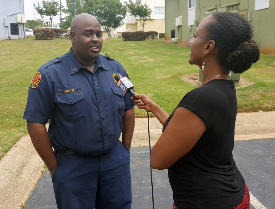 Firefighter who saved baby, Robert Sutton, speaks to Fox News Atlanta anchor Portia Bruner