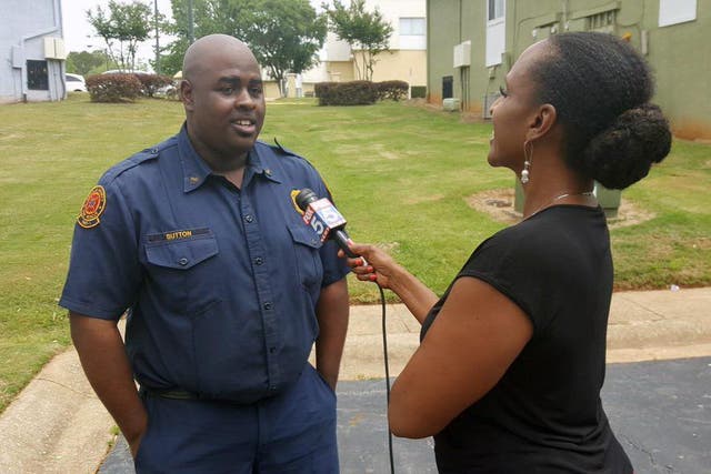 Firefighter who saved baby, Robert Sutton, speaks to Fox News Atlanta anchor Portia Bruner