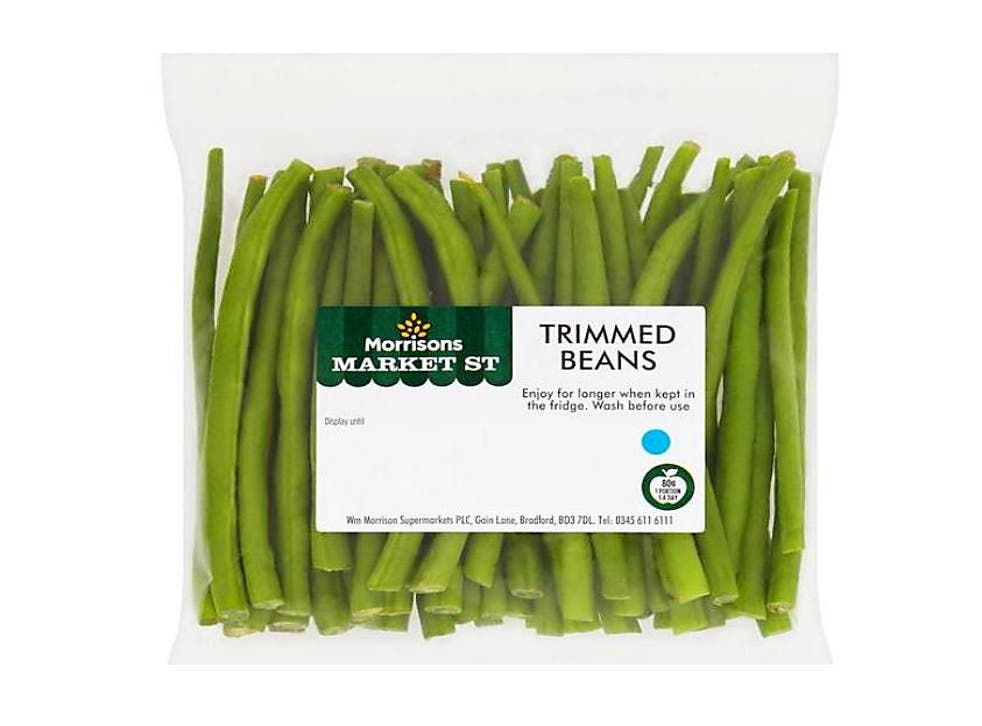 he recall affects 170g packs of trimmed beans, with the display dates 22 April, 23 April and 24 April 2017