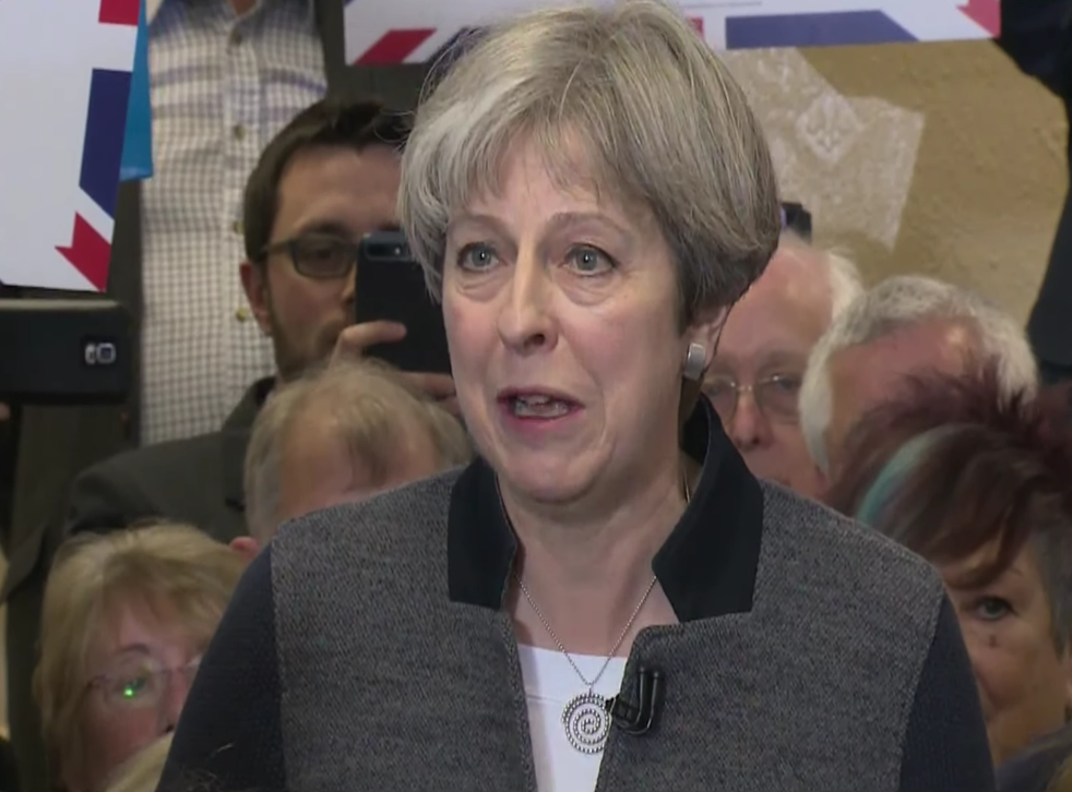 Theresa May campaigning in Dudley