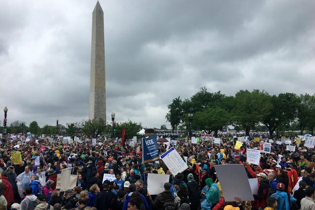 The largest protest was in the Washington DC