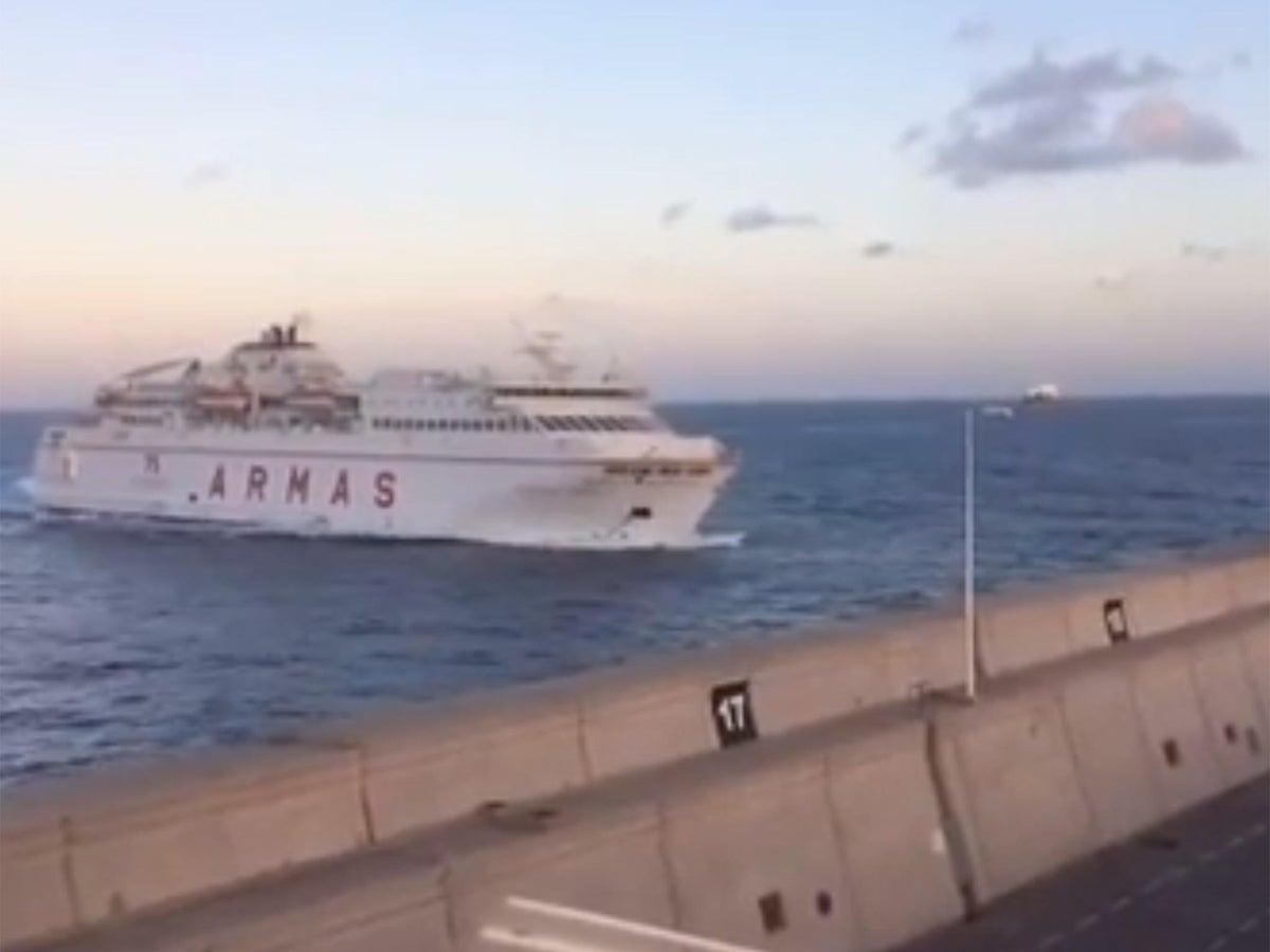 Ferry Crashes Into A Port Wall In The Canary Islands Leading To A Three Kilometre Oil Slick The Independent The Independent