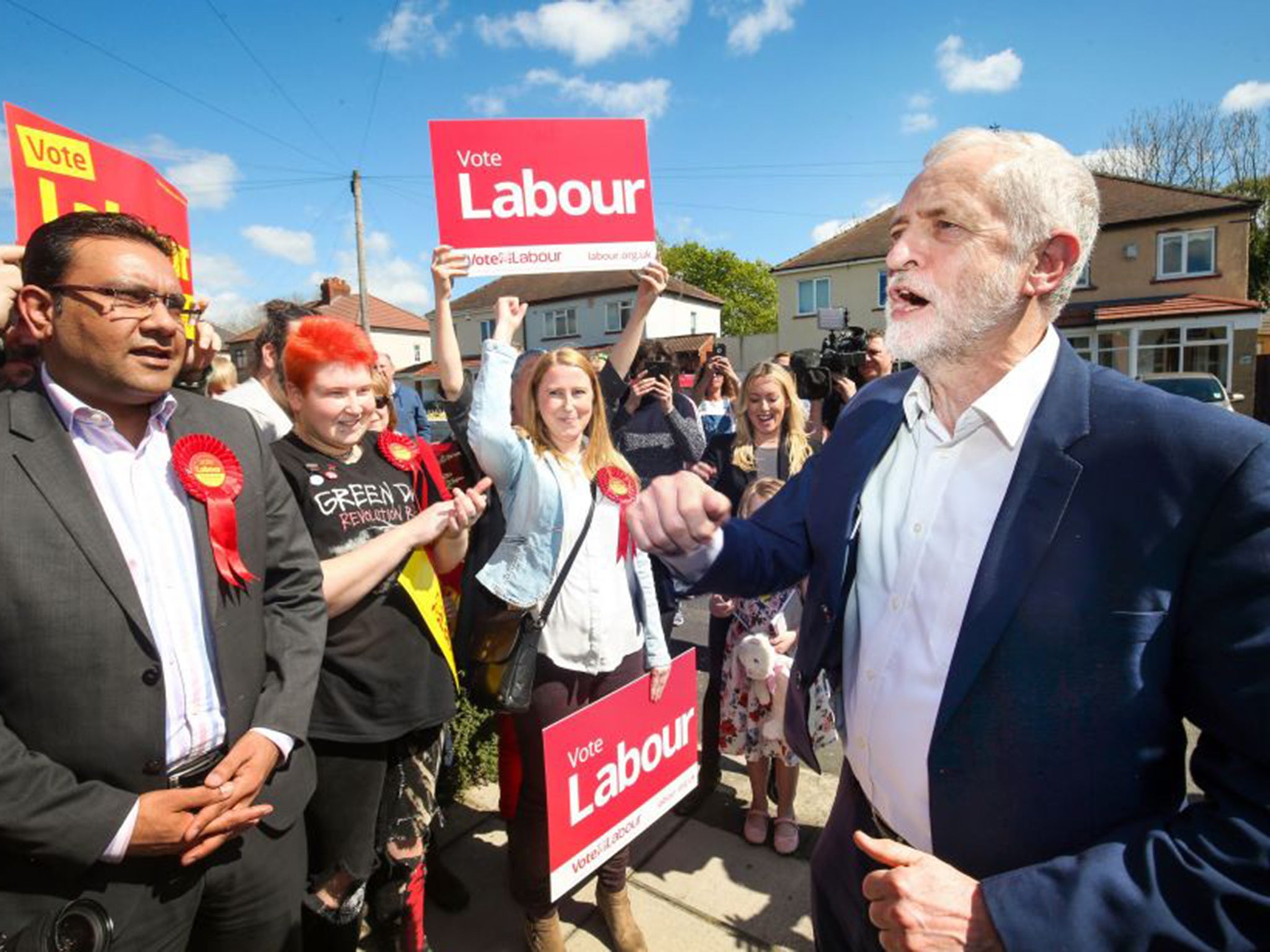 Labour leader Jeremy Corbyn on the general election campaign trail in Warrington