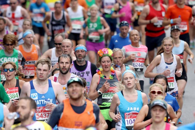 Runners take part in the 2017 London Marathon