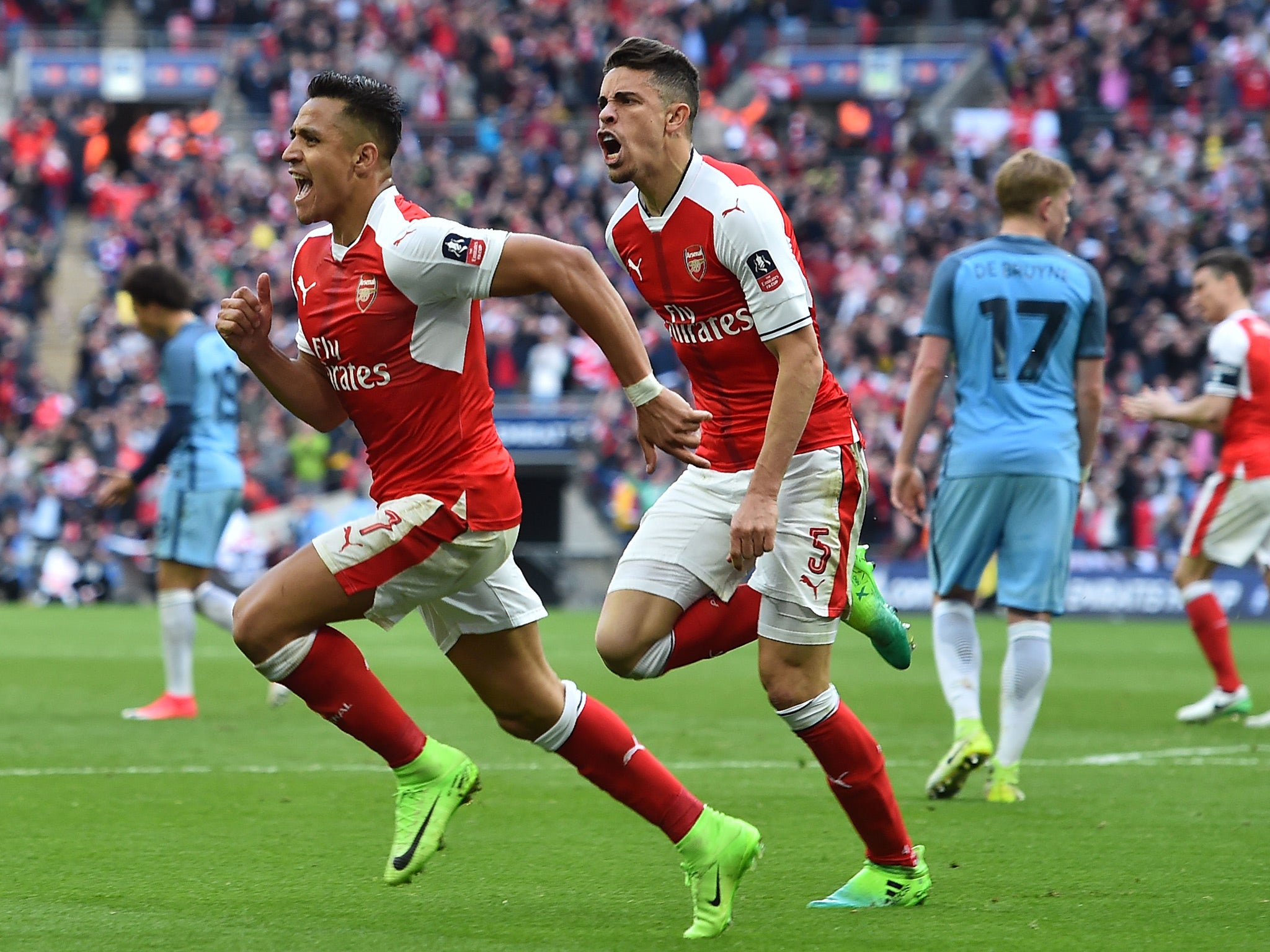 Alexis Sanchez struck from close range to send Arsenal through to meet Chelsea