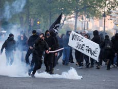 Anti-fascist protesters clash with police in Paris