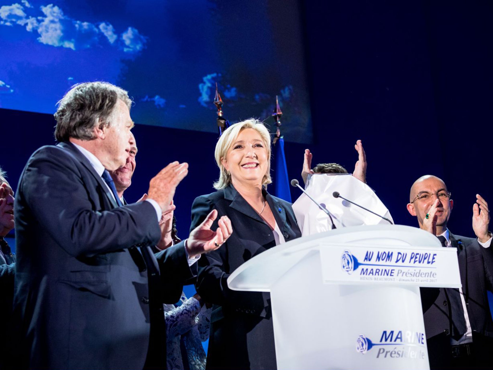 Marine Le Pen soaks up applause from her supporters