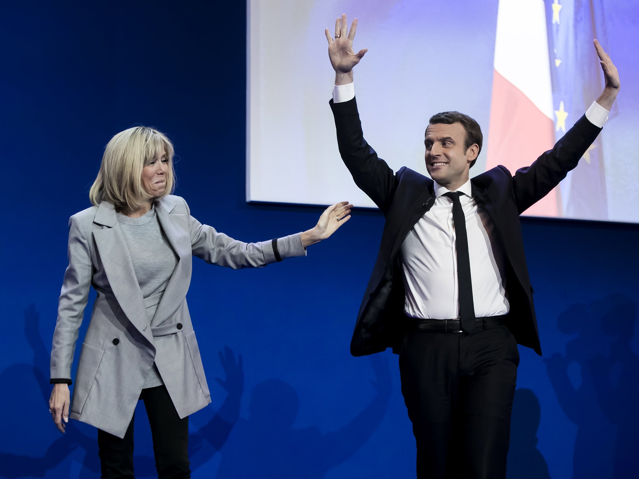 Emmanuel Macron and his wife Brigitte in 2017