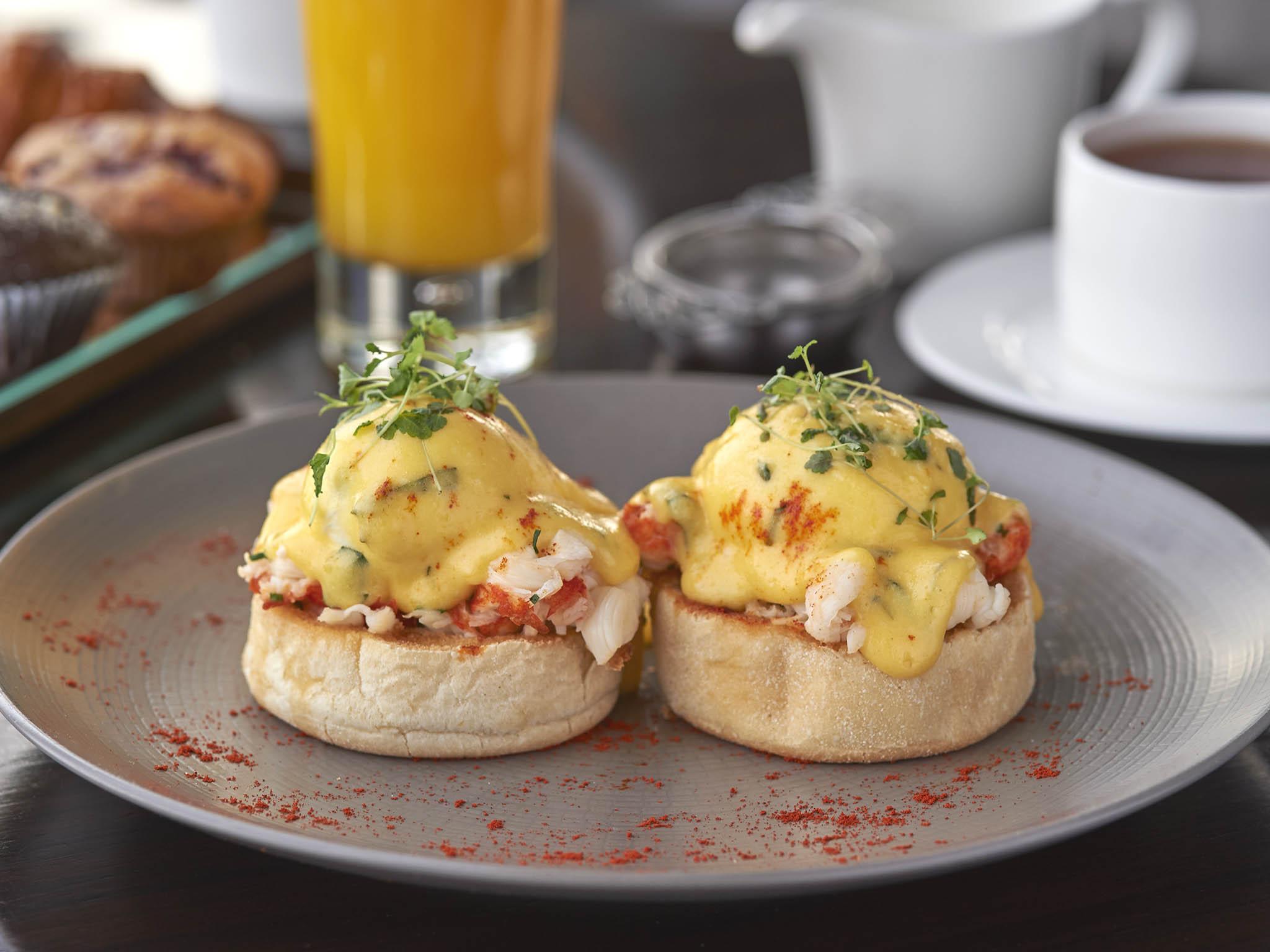 The lobster Benedict starter