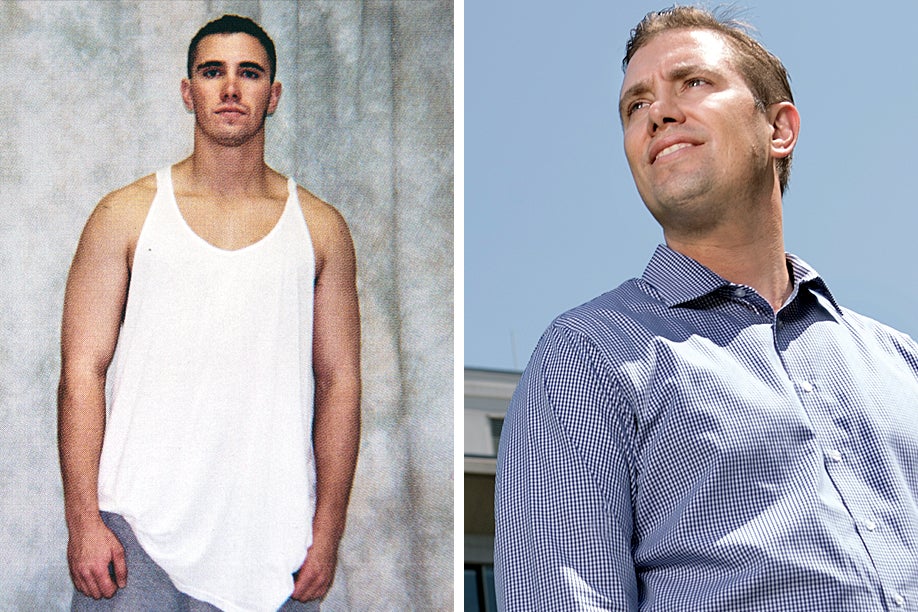 The younger Hopwood (left, courtesy of Shon Hopwood). and (right) Hopwood at Georgetown University Law Centrr