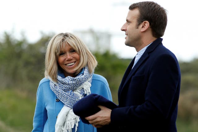 Emmanuel Macron and his wife Brigitte Trogneux