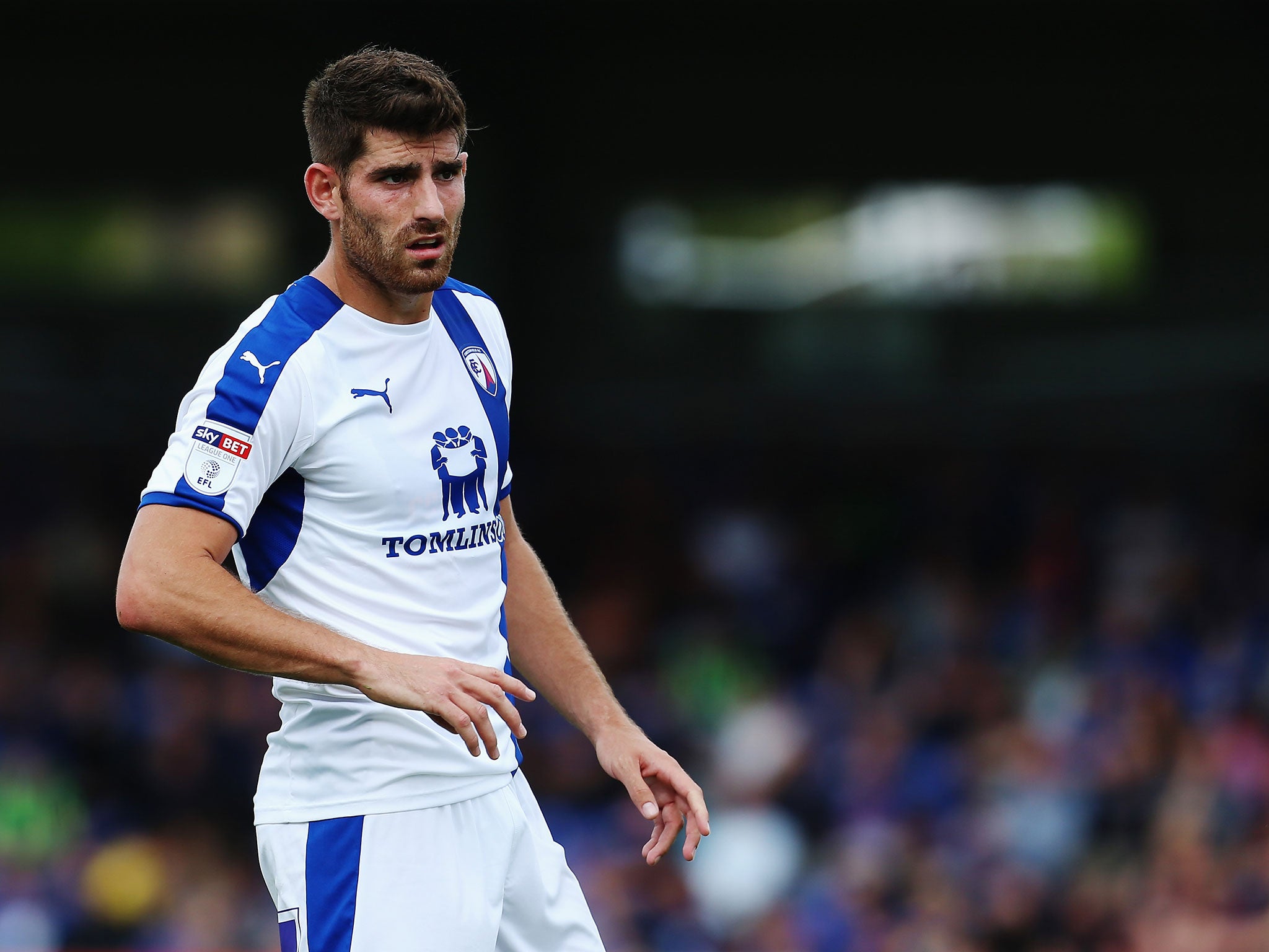 Ched Evans in action for Chesterfield