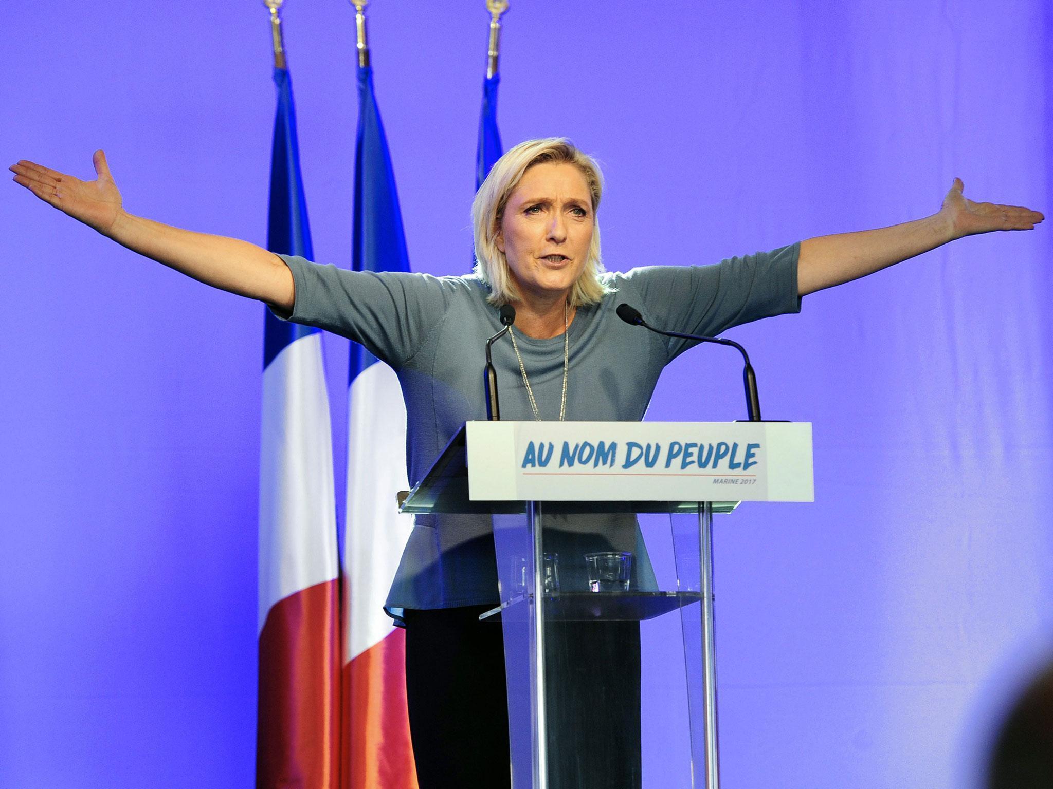 Marine Le Pen has reiterated her call to take France out of the euro