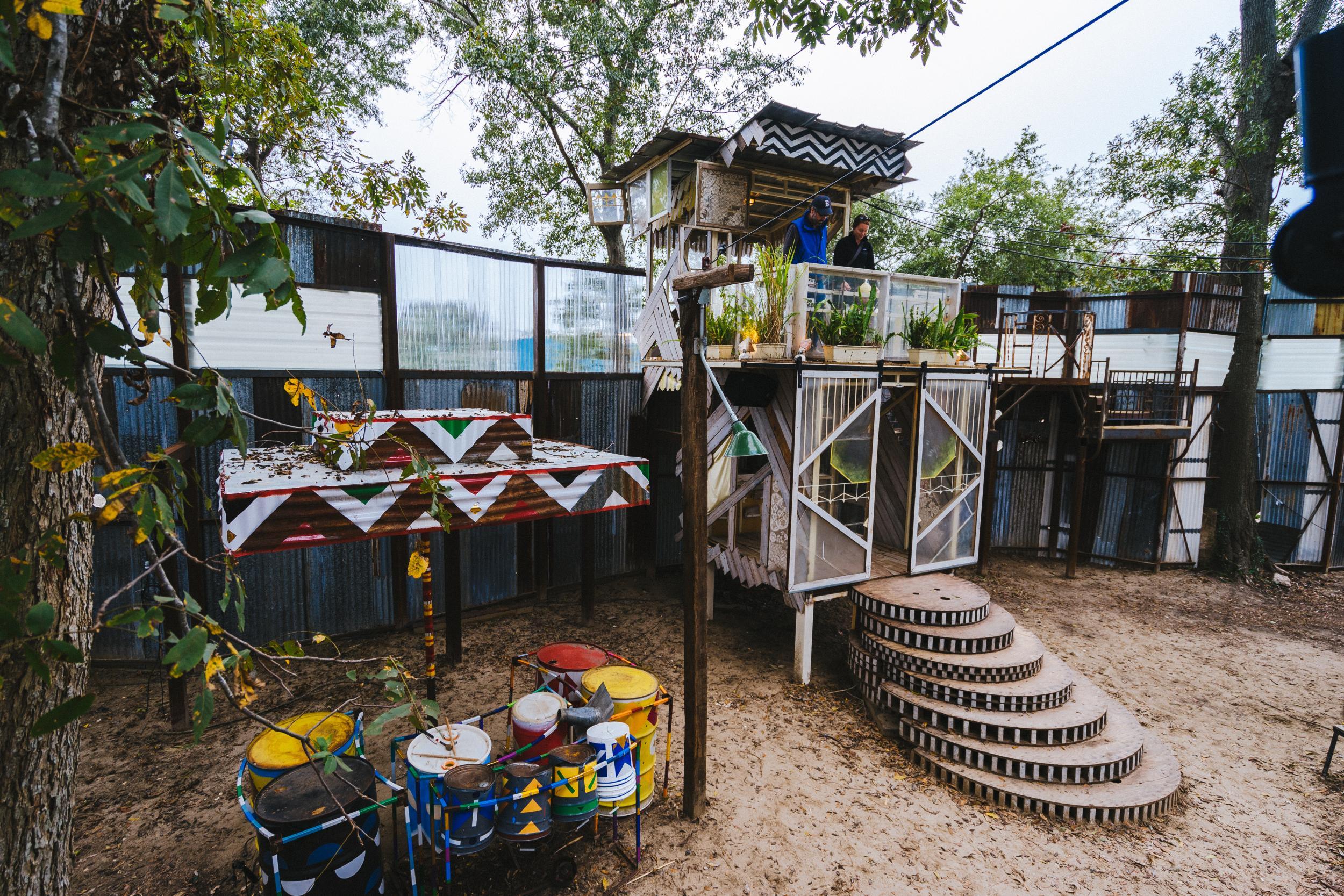 Explore the musical treehouses at Music Box Village