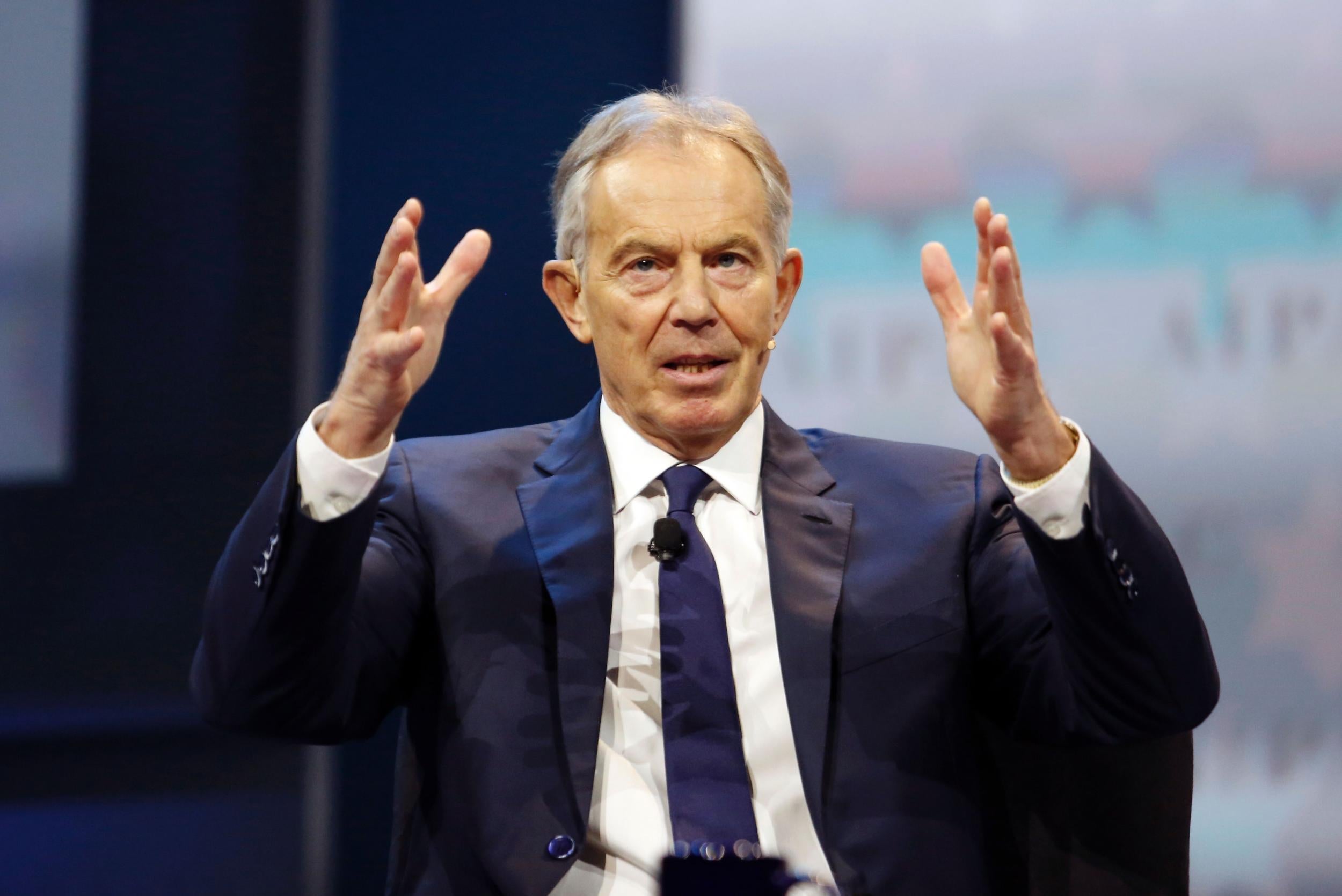 Tony Blair said French presidential candidate Emmanuel Macron should be an inspiration for Labour
