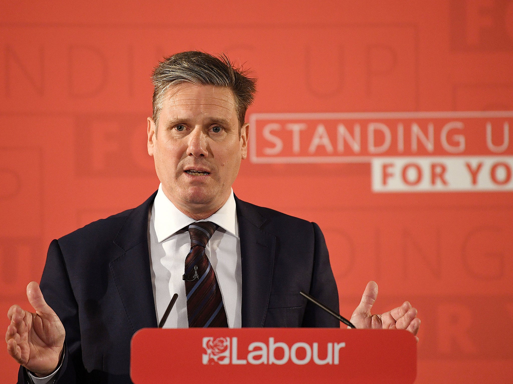 Shadow Brexit secretary Sir Keir Starmer makes a speech outlining Labour's approach to Brexit