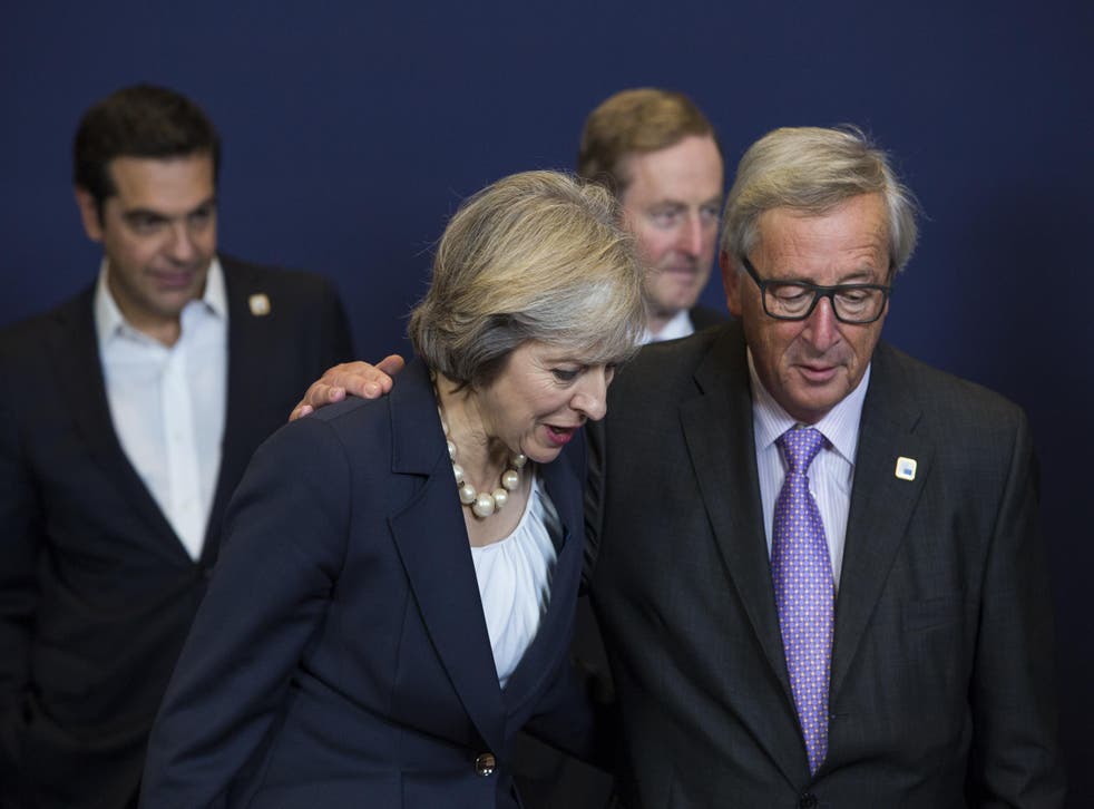 Theresa May and European Commission president Jean Claude Juncker