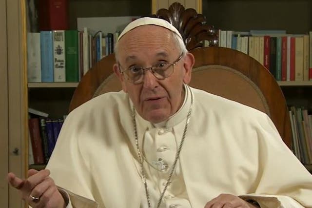 Pope Francis giving his lecture on the responsibilities of power