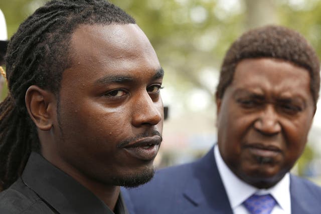 Nandi Cain, left, discusses the beating he received from a Sacramento Police officer