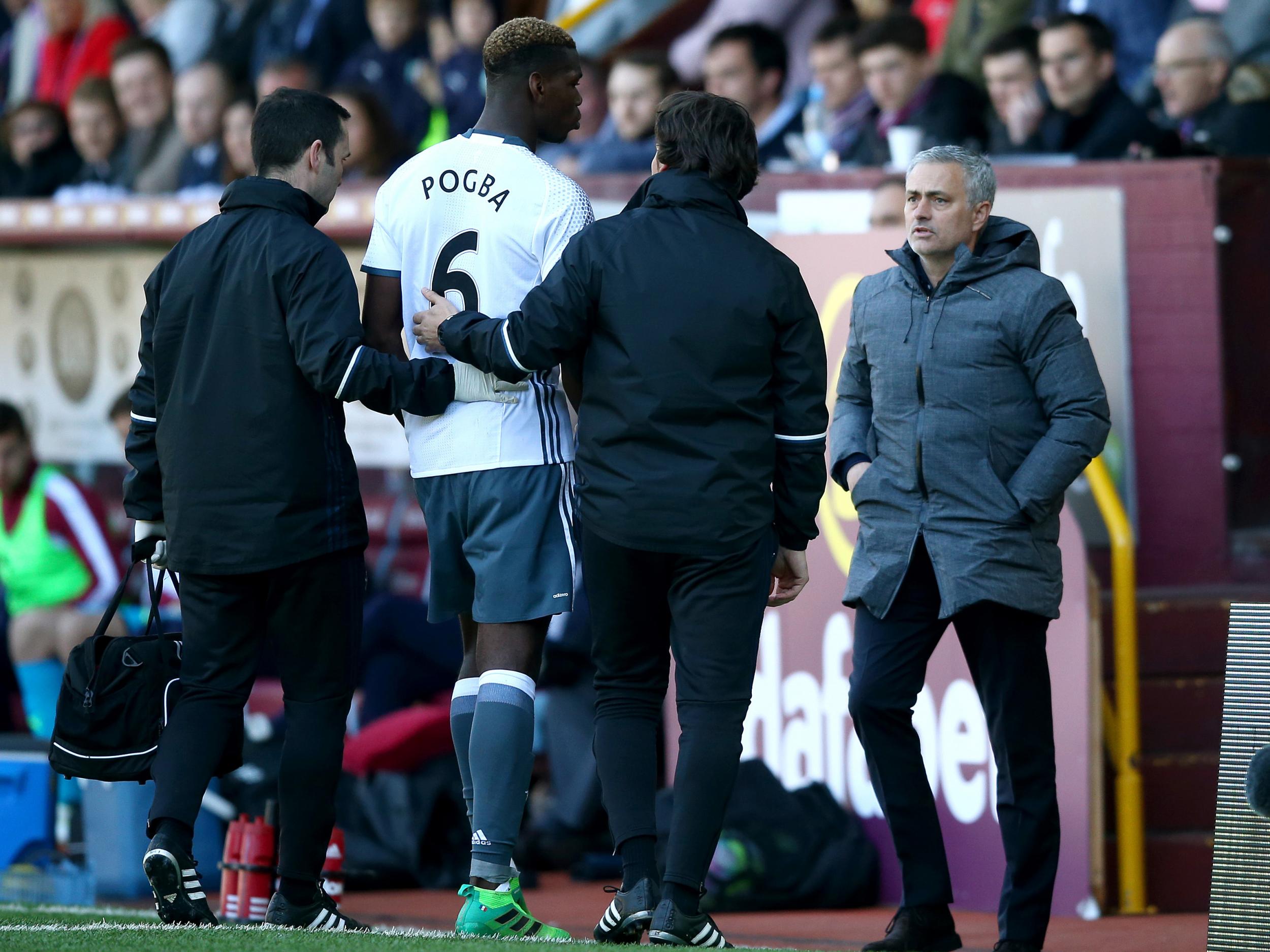 Pogba was ruled out of the derby after limped off against Burnley on the weekend