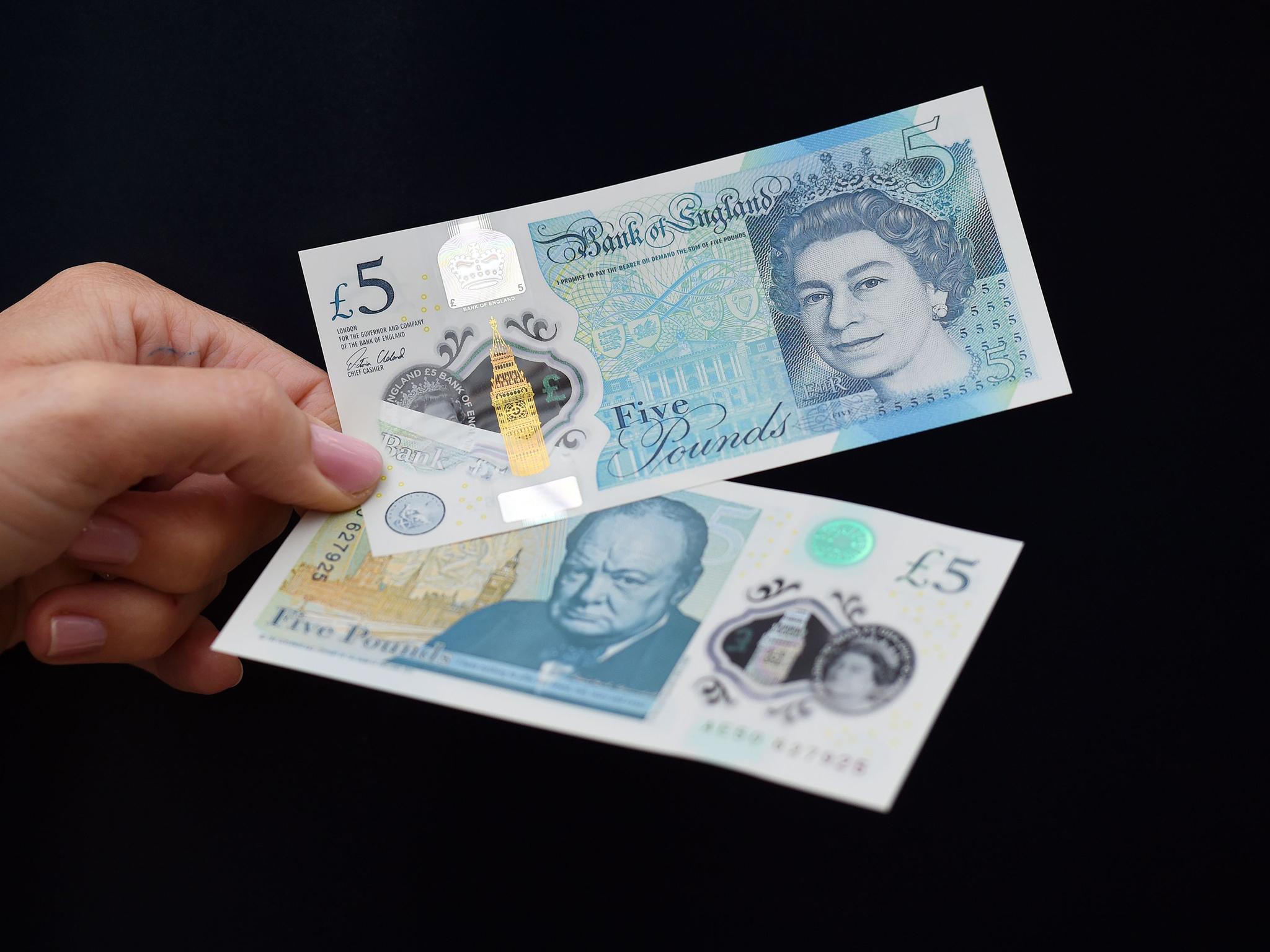 The new plastic £5 note