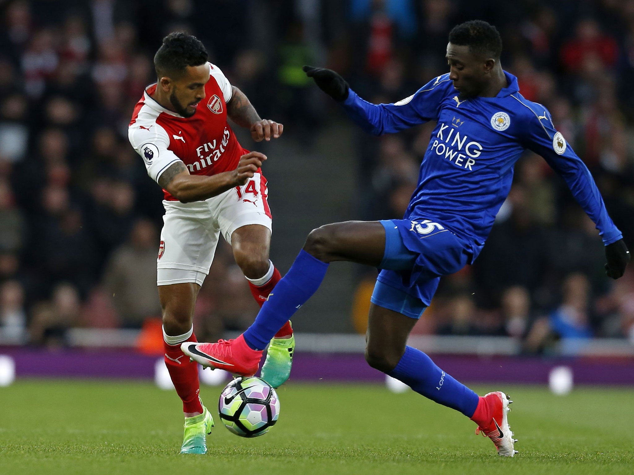Walcott in action against Leicester