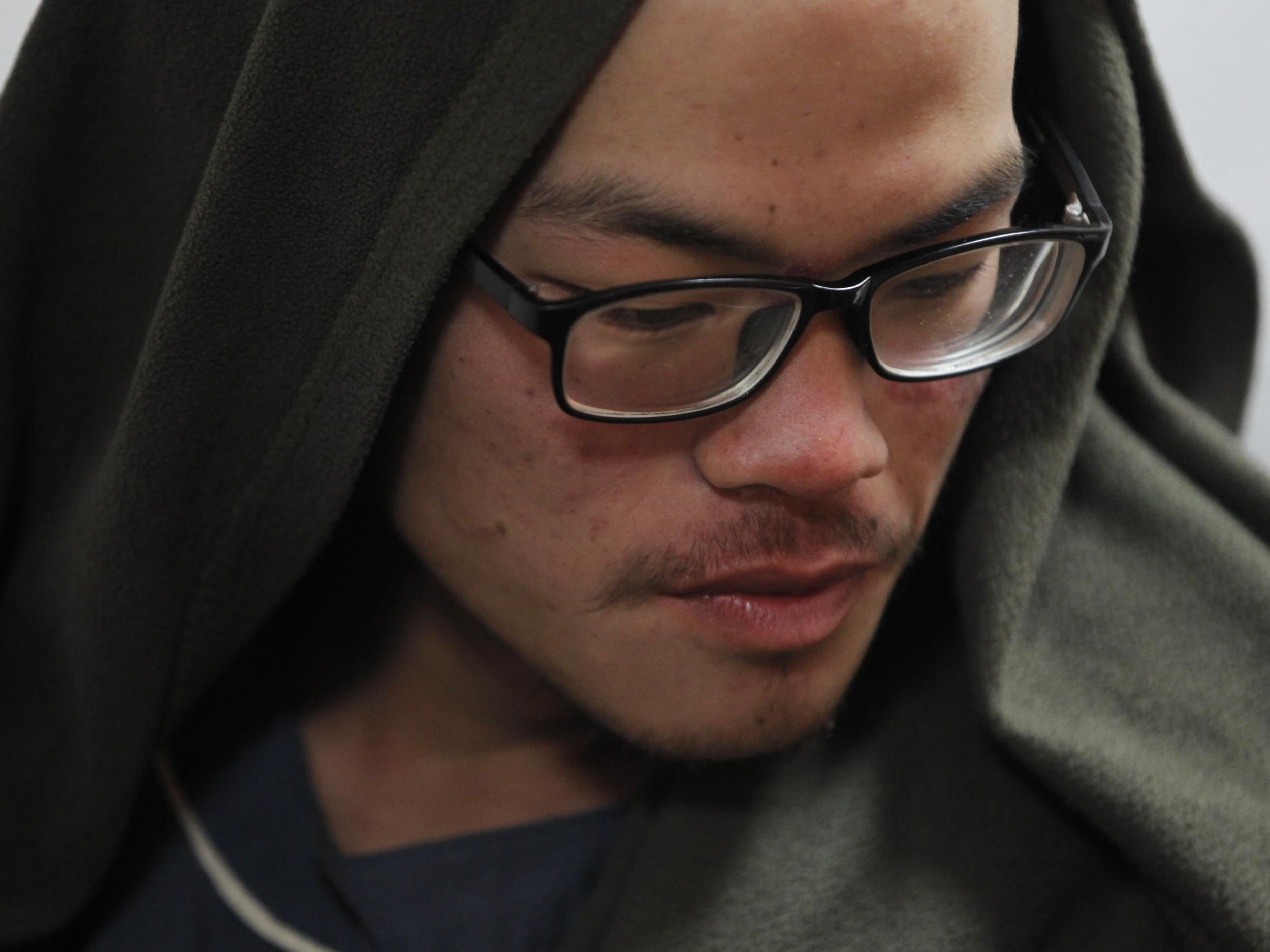 Taiwanese man Liang Sheng-yueh receives treatment at the Grande Hospital in Kathmandu, Nepal