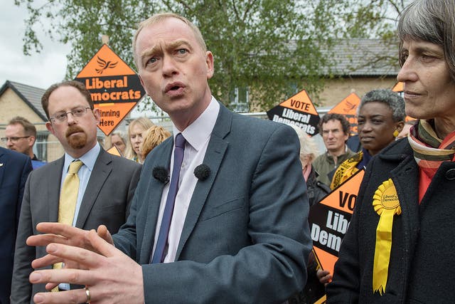 Tim Farron accused Theresa May of not caring about the NHS