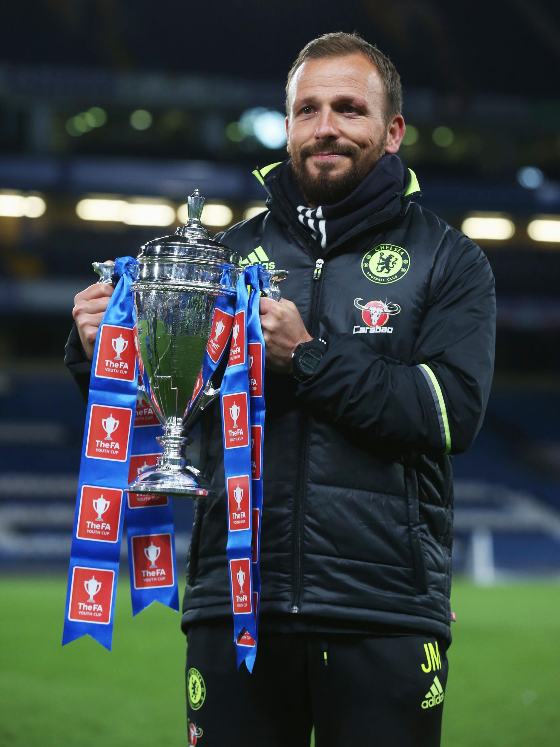 Morris pictured with the FA Youth Cup