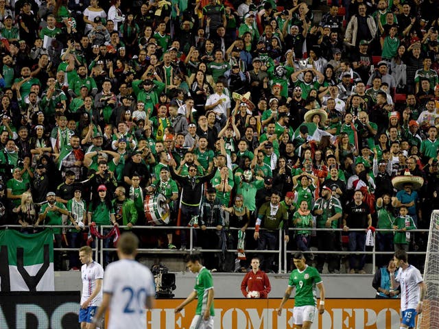 Mexico fans during their side's 2018 World Cup qualifier with Iceland