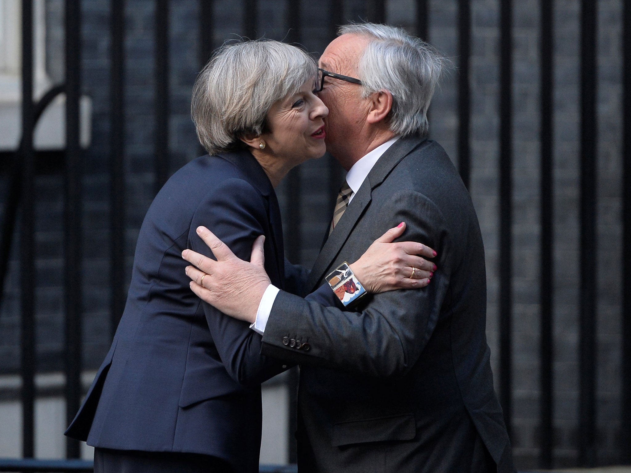 Theresa May held talks with the head of the European Commission, Jean-Claude Juncker, in Downing Street days after calling a general election