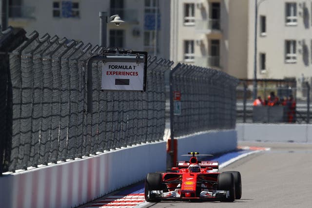 Kimi Raikkonen was fastest in first practice for the Russian Grand Prix