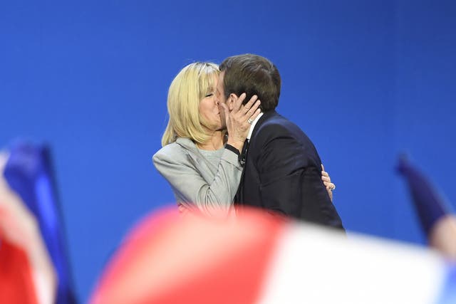 Mme Macron is now 64 and her husband is 39, the same age she was when they first shared a kiss over two decades ago