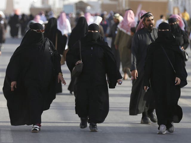 Saudi women arrive to attend Janadriyah Culture Festival on the outskirts of Riyadh in 2016