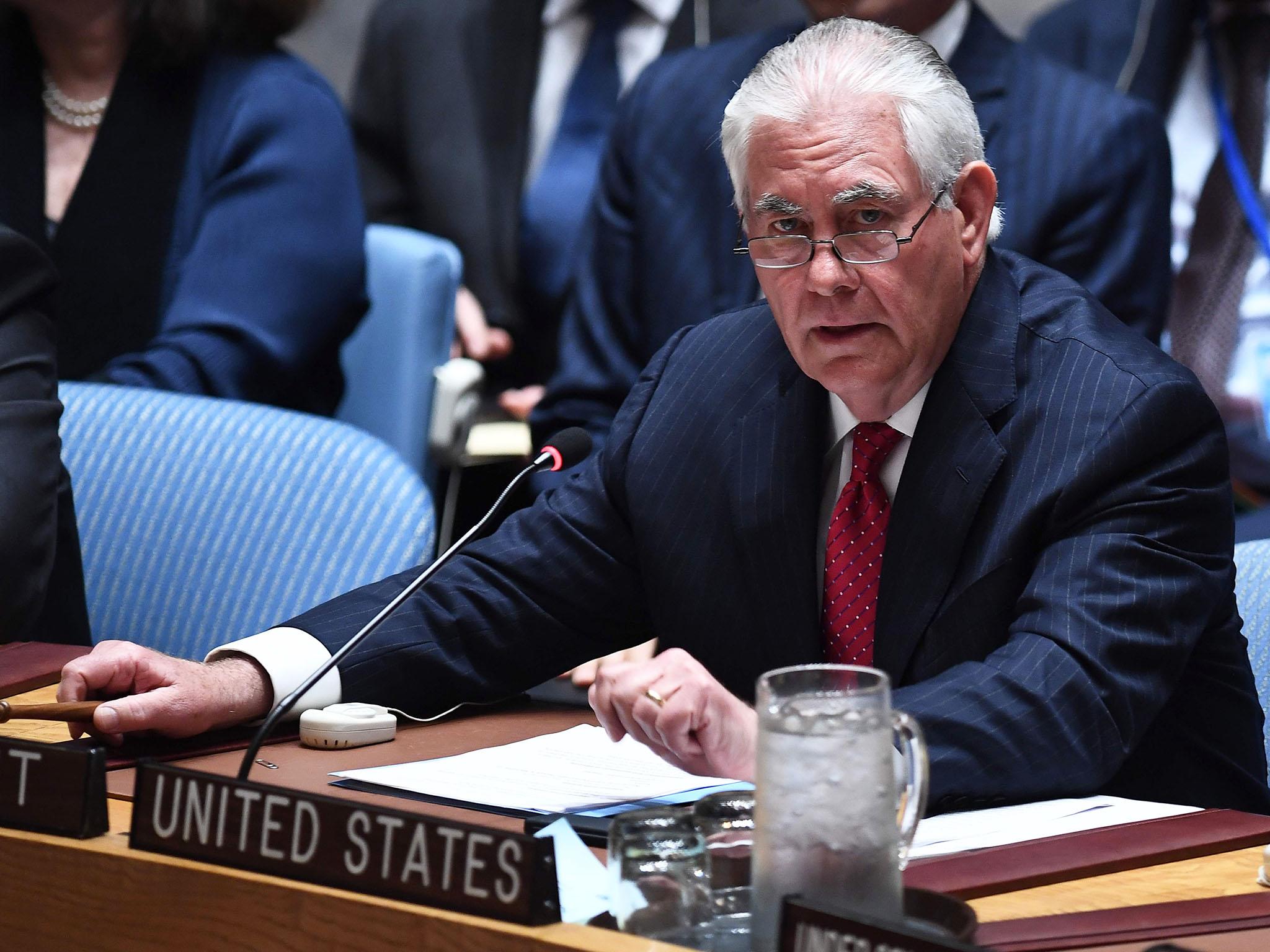 US Secretary of State Rex Tillerson discussed the ongoing tension with North Korea at a security council meeting at the UN