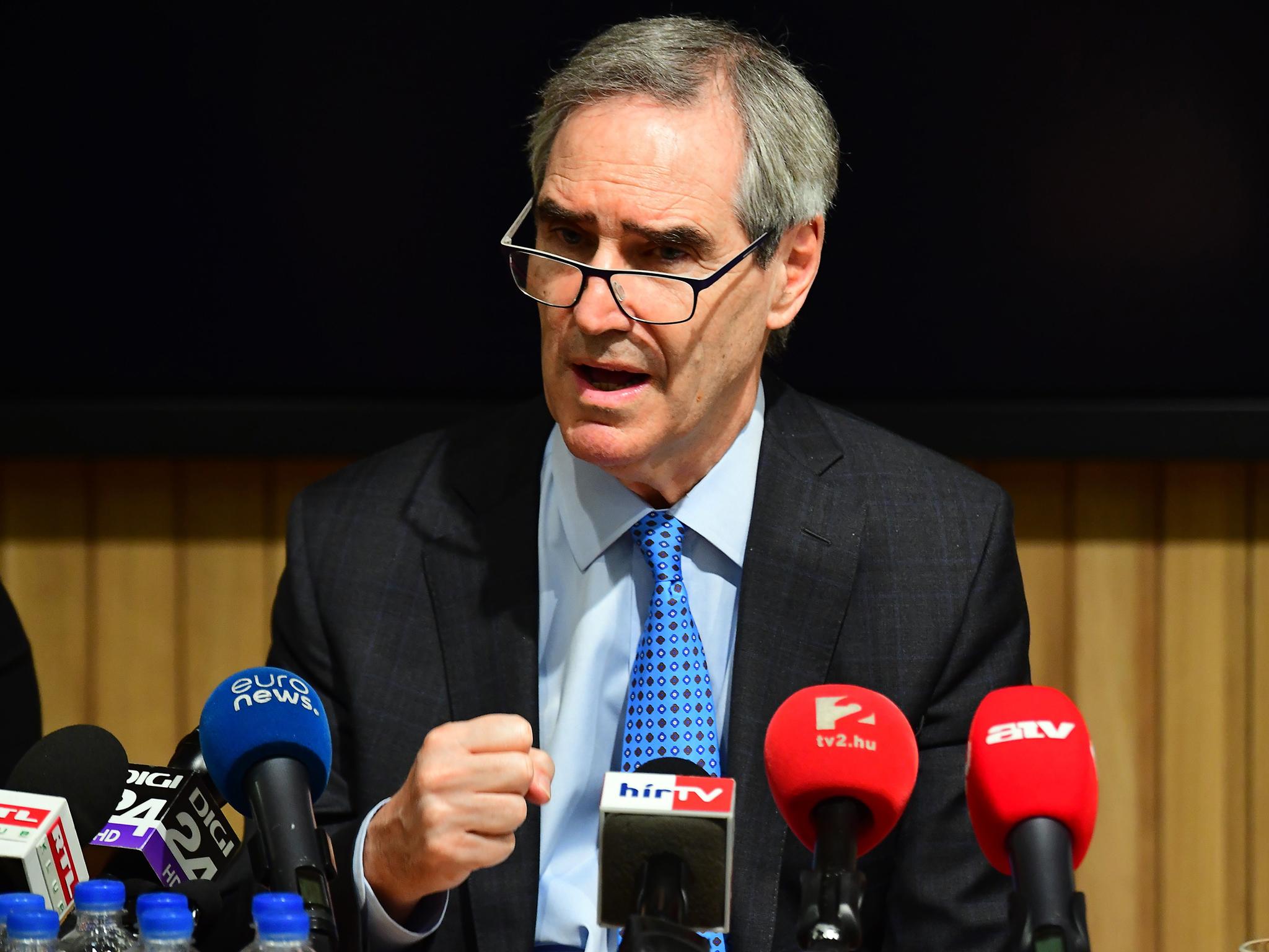 President and Rector of the Central European University (CEU) Michael Ignatieff speaks during a press conference in Budapest