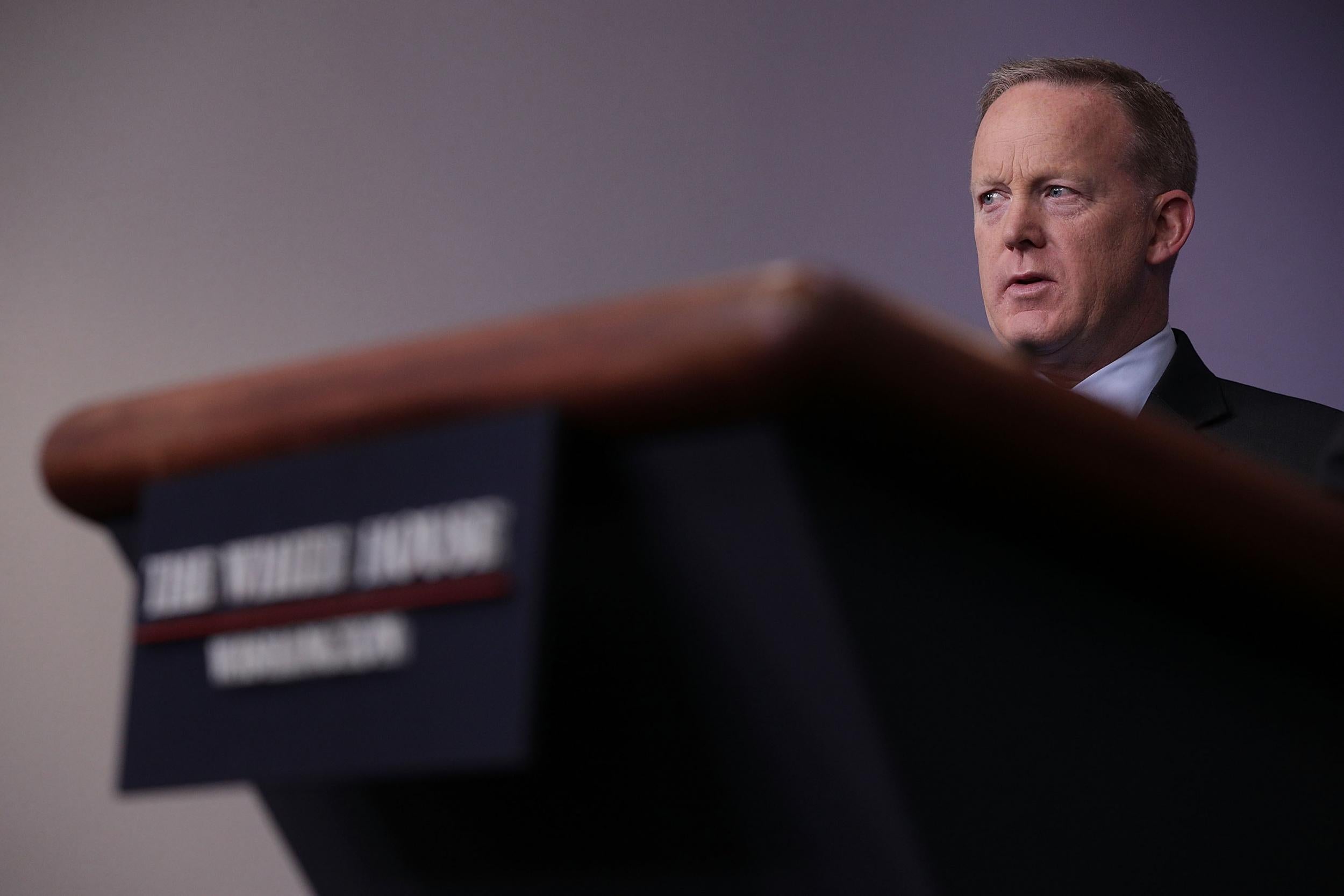 Spicer didn't take a single question from the White House press corps