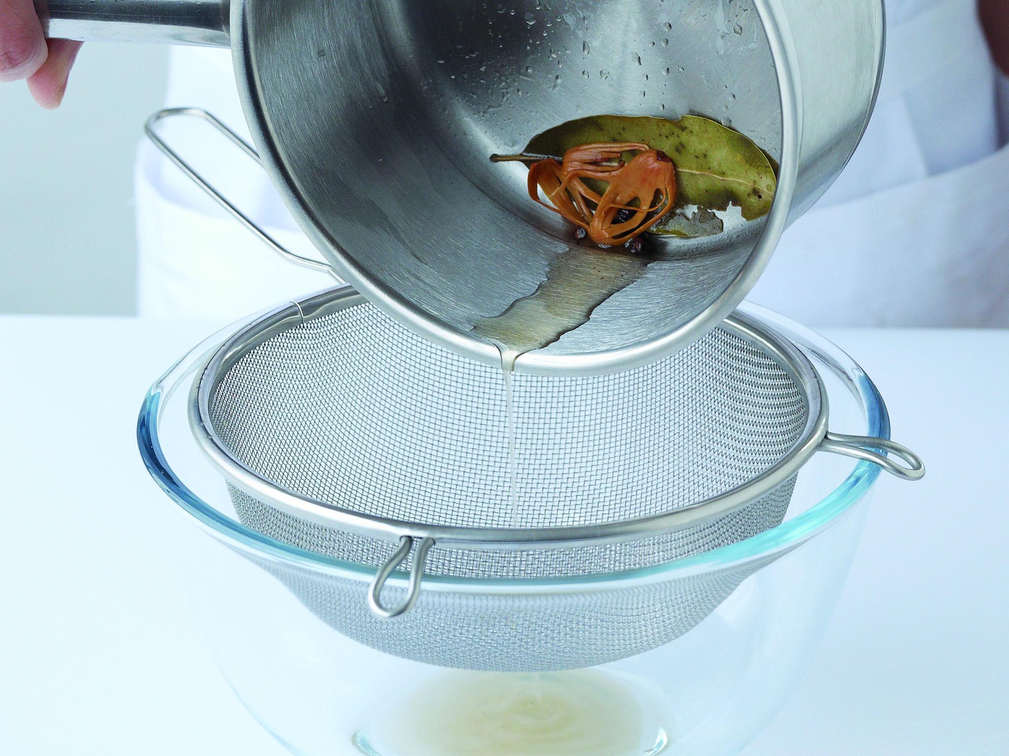 1. Straining the reduction through a sieve (Photos: Peter Cassidy)