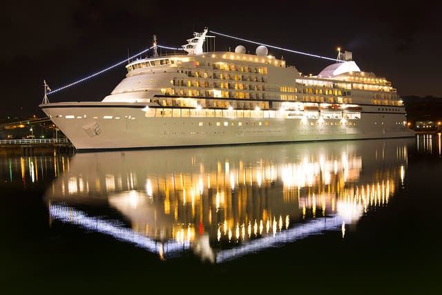 <p>Regent Seven Seas cruise ship in Antigua </p>