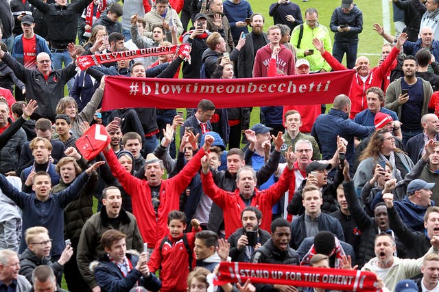 Orient fans are unhappy with the stewardship of owner Francesco Becchetti