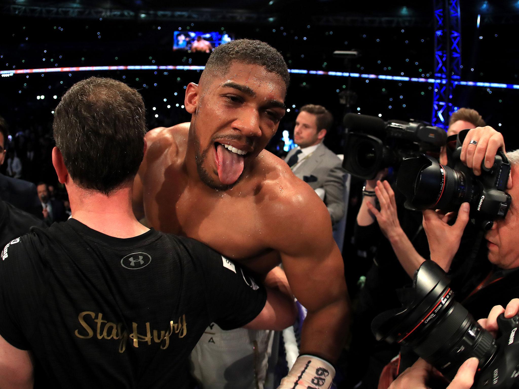 Joshua won in some style at Wembley Stadium