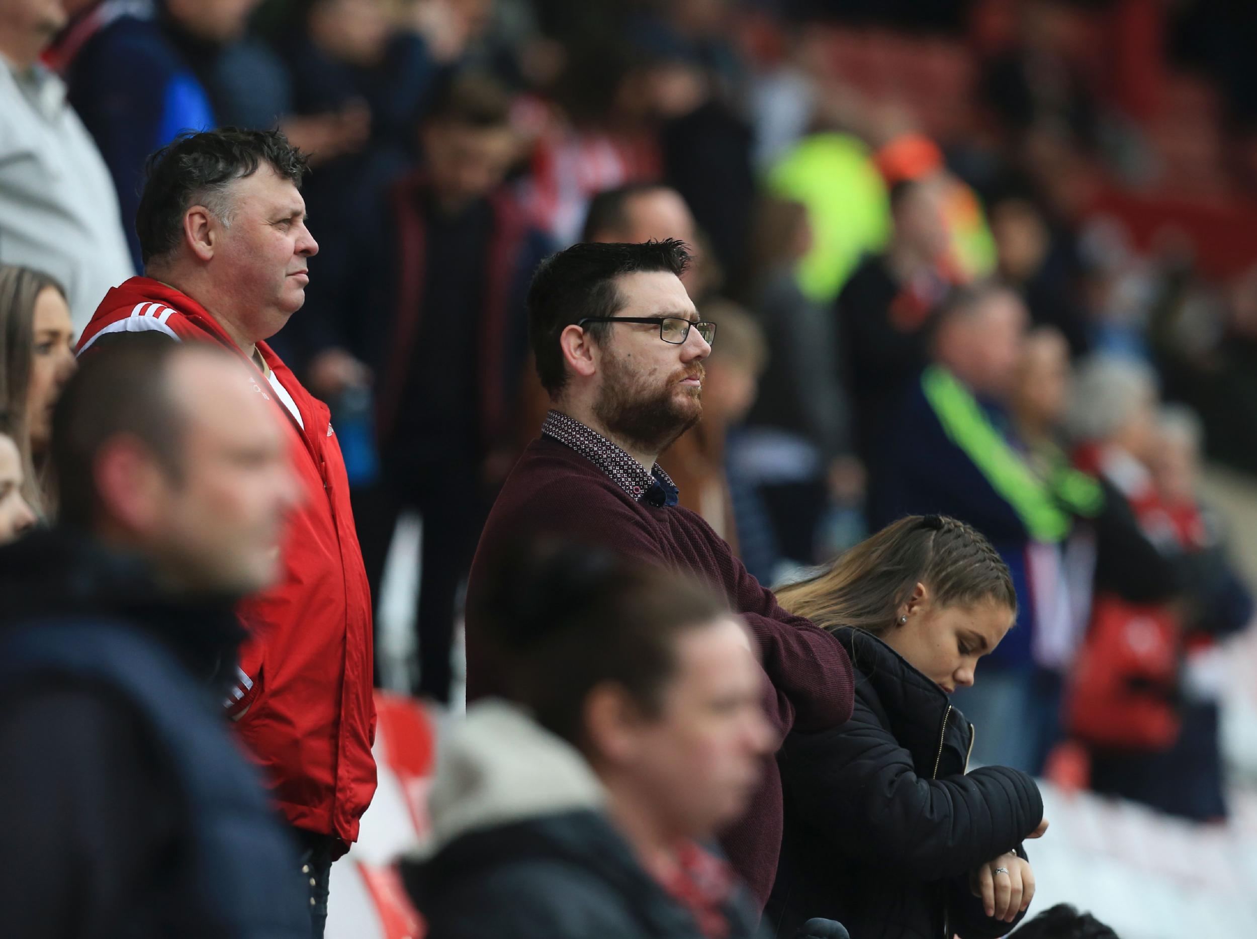 Sunderland fans watched their team slip into the Championship on Saturday