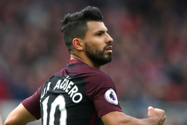 Sergio Aguero hobbled off before the end of the draw at Middlesbrough