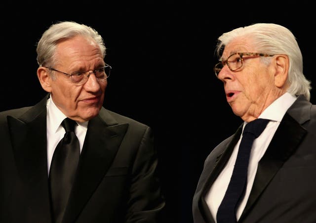 Bob Woodward (left) and Carl Bernstein at the White House Correspondents’ Association Dinner on Friday