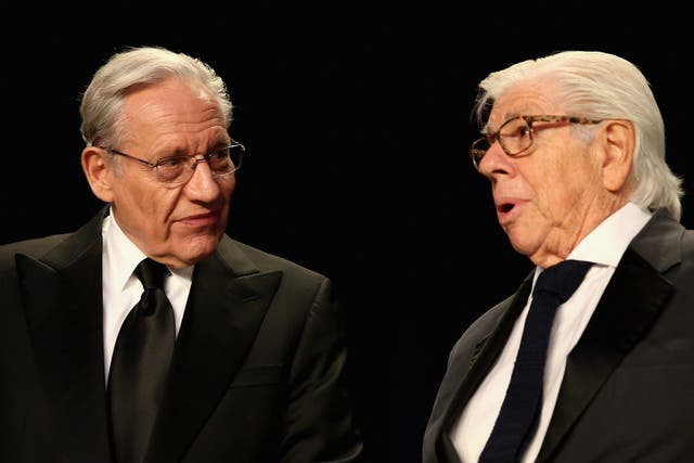 Bob Woodward (left) and Carl Bernstein at the White House Correspondents’ Association Dinner on Friday