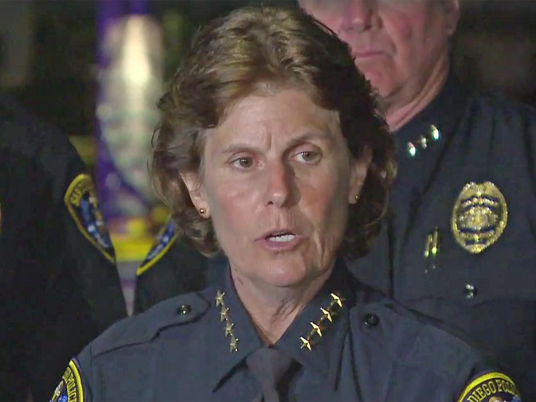 San Diego Police Chief Shelley Zimmerman spoke to reporters after the shootings