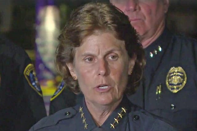 San Diego Police Chief Shelley Zimmerman spoke to reporters after the shootings