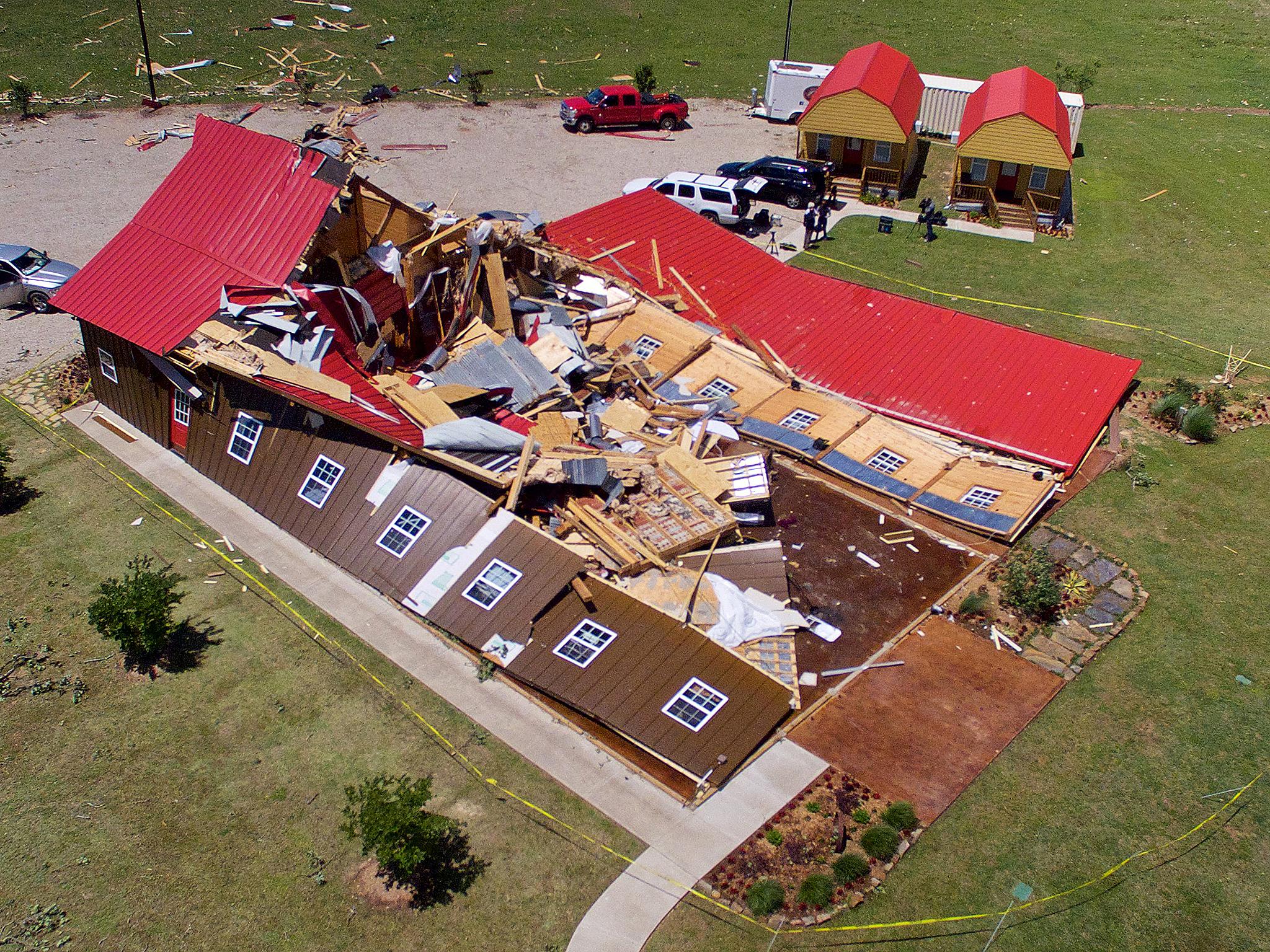 The Rustic Barn event hall was flattened by a tornado in Canton, Texas