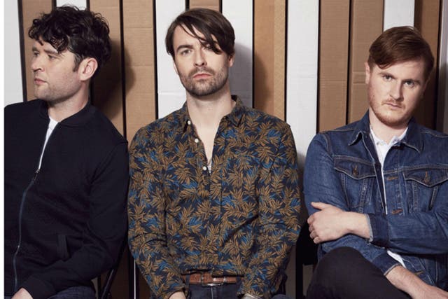 Michael Campbell (left), Liam Fray (centre) and Daniel Moores (right) of Courteeners 