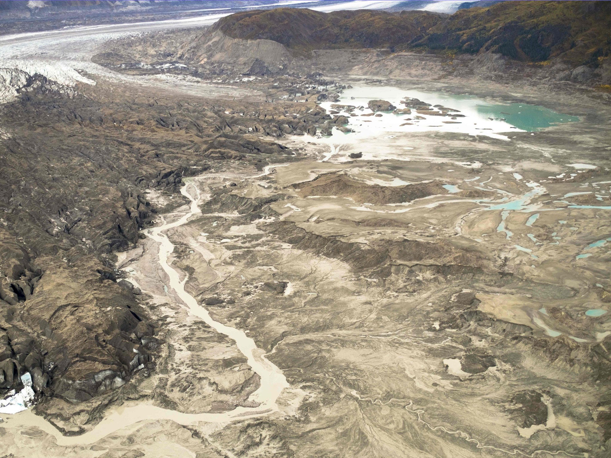 Kaskawulsh Glacier, Yukon, Canada, close to the epicentre of the quake